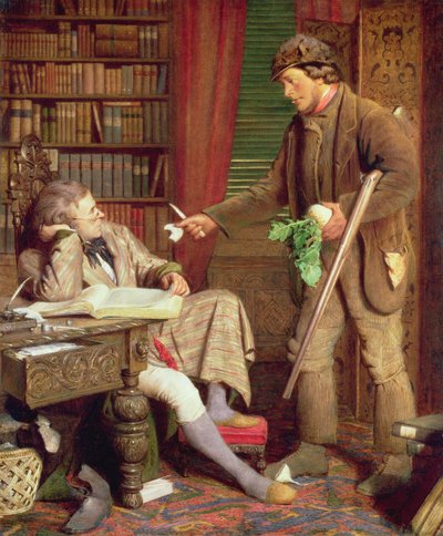 El escudero y el guardabosques o La objeción, c.1860 de James Lobley