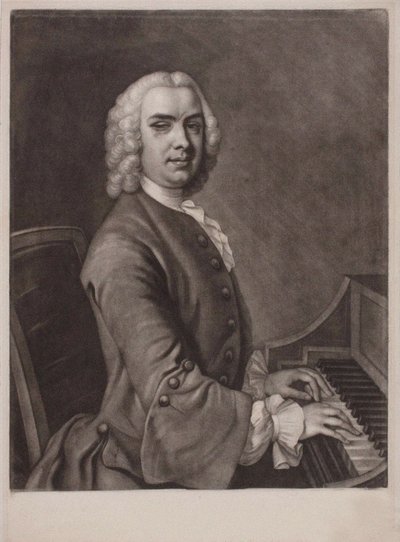 Retrato del organista y compositor John Stanley 1712-1786 de James MacArdell