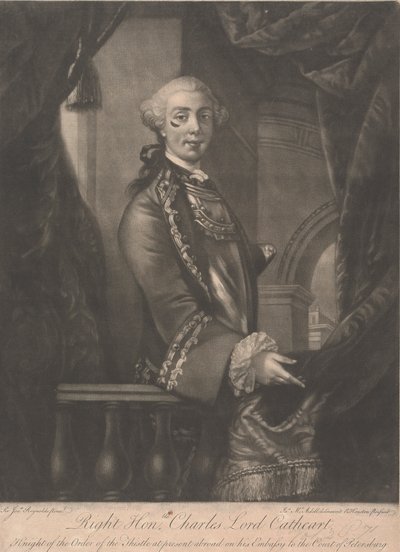 Teniente General Charles Schaw Cathart, 9º Conde Cathcart de James McArdell
