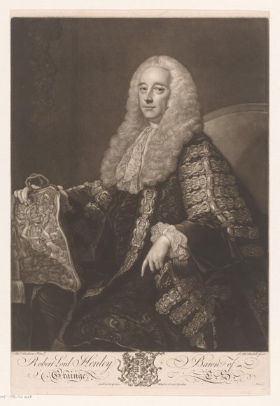Portret de Robert Henley Robert Lord Henley Baron of Grainge (título sobre el objeto) de James McArdell