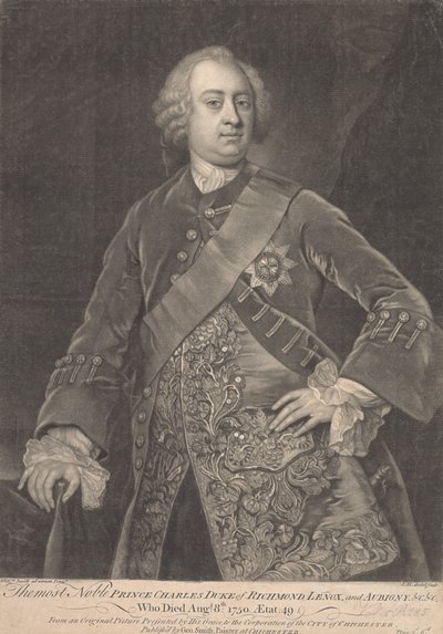 Príncipe Carlos, II Duque de Richmond, Lenox y Aubigny de James McArdell