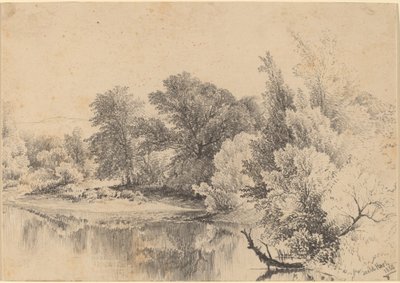 Orilla del estanque de James McDougal Hart