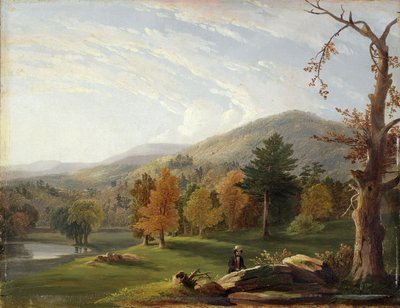 Vista entre los Helderbergs, Catskills en la distancia, 1850 de James McDougal Hart