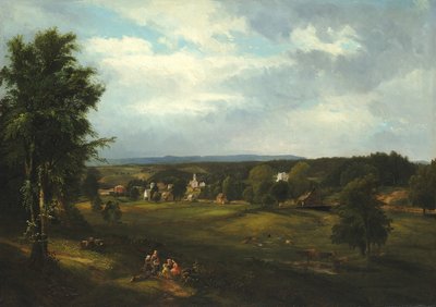 Escena de Pueblo cerca de Albany, Nueva York de James McDougal Hart