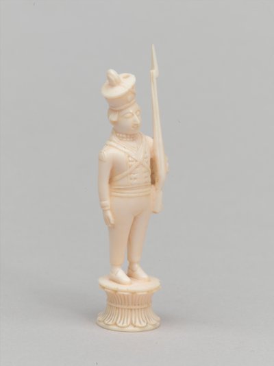 Peón blanco, pieza de ajedrez, India, circa 1820 de James McLachlan Nairn