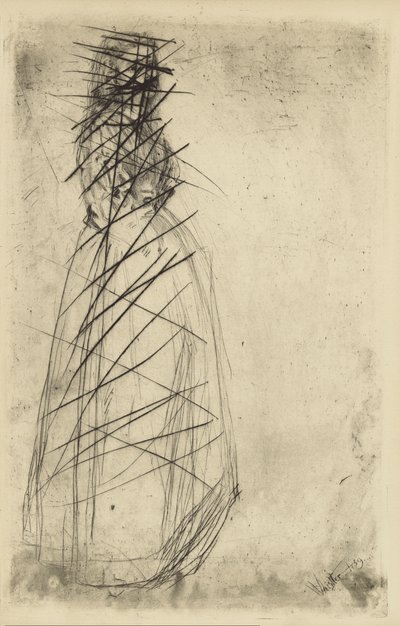 [76] Impresiones de planchas canceladas de Whistler - Fumette Standing. de James Abbott McNeill Whistler