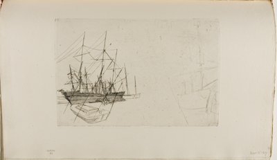 Un boceto de embarcaciones de James Abbott McNeill Whistler
