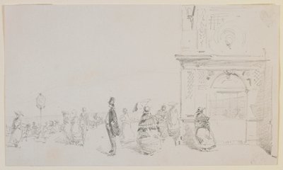 Un grupo de figuras en una explanada de James Abbott McNeill Whistler