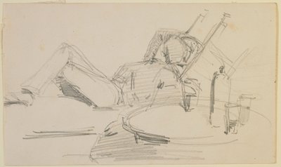 Un hombre reclinado en una cama de James Abbott McNeill Whistler
