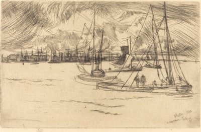 Ámsterdam desde el Tolhuis de James Abbott McNeill Whistler
