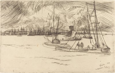 Ámsterdam desde el Tolhuis de James Abbott McNeill Whistler