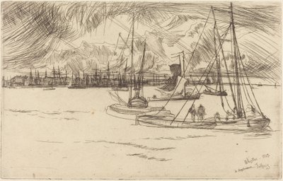 Ámsterdam desde el Tolhuis de James McNeill Whistler
