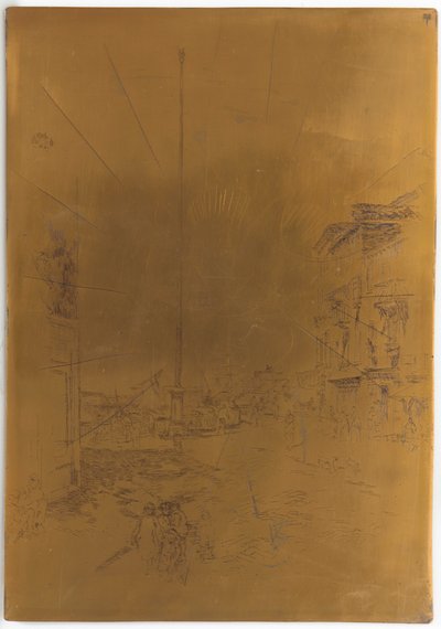 Placa de impresión cancelada para <em>El pequeño mástil</em> de James Abbott McNeill Whistler