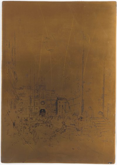Placa de impresión cancelada para La Piazzetta de James Abbott McNeill Whistler