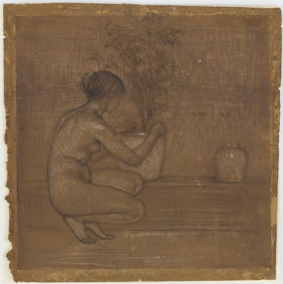 Figura agachada. Estudio para <em>La Sinfonía Blanca: Tres Chicas</em> de James Abbott McNeill Whistler