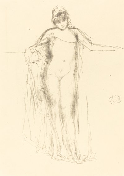 Modelo drapeado, de pie de James Abbott McNeill Whistler