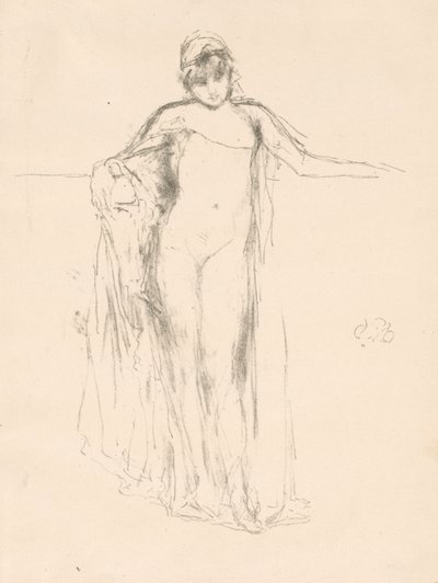 Modelo drapeado, de pie de James McNeill Whistler