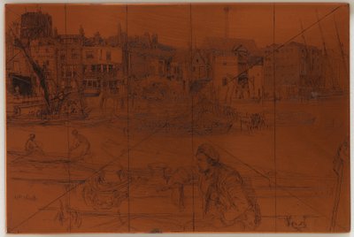 Placa de grabado: Black Lion Wharf de James Abbott McNeill Whistler
