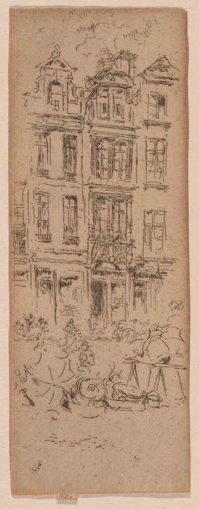 Mercado de flores, Bruselas de James Abbott McNeill Whistler