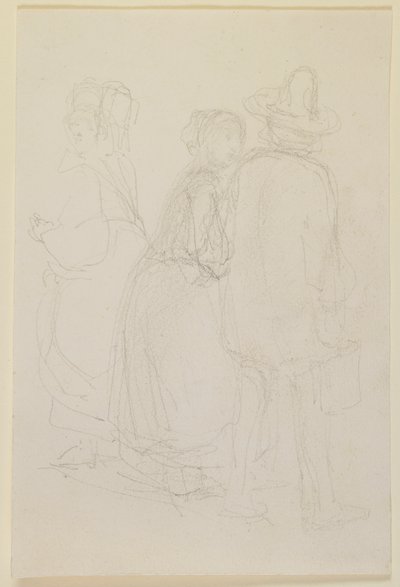 Grupo de tres figuras de pie de James Abbott McNeill Whistler