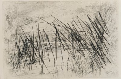Paisaje con un Pescador de James Abbott McNeill Whistler
