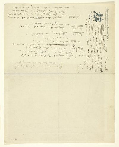 Carta a William Heinemann con correcciones para Eden versus Whistler: El baronet y la mariposa. Un San Valentín con un veredicto de James Abbott McNeill Whistler