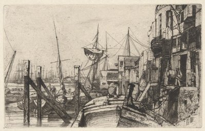 Limehouse, from the Thames Set (una serie de dieciséis grabados de escenas en el Támesis y otros temas) de James Abbott McNeill Whistler