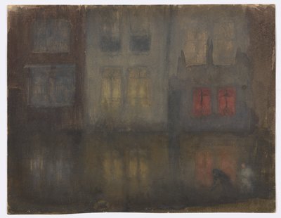 Nocturno: Negro y rojo – Canal trasero, Holanda de James Abbott McNeill Whistler