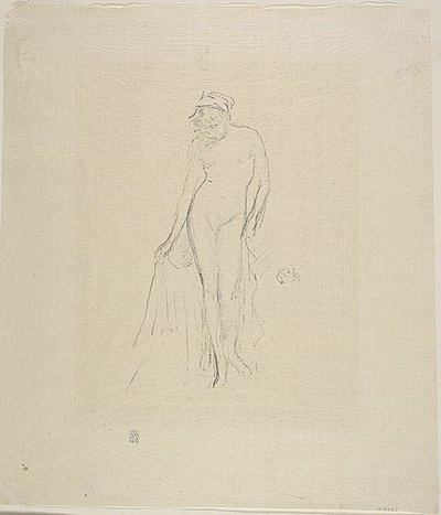 Modelo desnudo, de pie de James Abbott McNeill Whistler