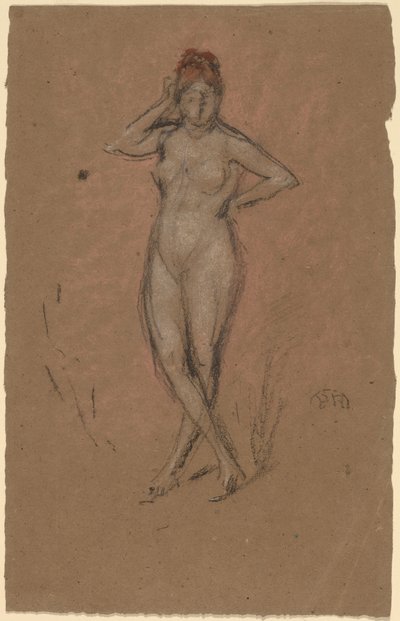 Desnudo de pie con las piernas cruzadas de James Abbott McNeill Whistler