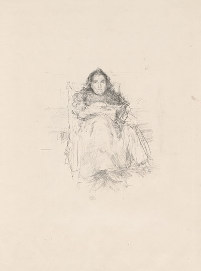 Estudio de retrato: Sra. Philip, No. 3 (recto) Estudio de retrato: Geneviève Mallarmé (verso) de James Abbott McNeill Whistler
