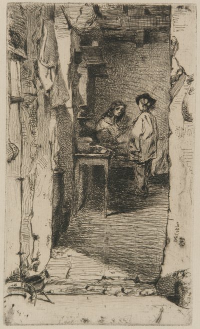 Recolectores de trapos, Quartier Mouffetard, París de James Abbott McNeill Whistler