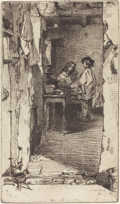 Recolectores de trapos, Quartier Mouffetard, París de James Abbott McNeill Whistler