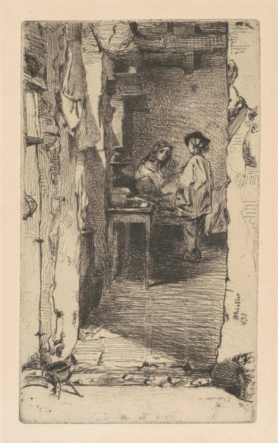 Recolectores de trapos, Quartier Mouffetard, París de James Abbott McNeill Whistler