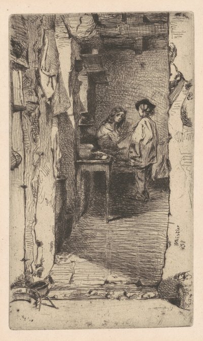 Recolectores de trapos, Quartier Mouffetard, París de James Abbott McNeill Whistler