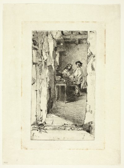 Recolectores de trapos, Quartier Mouffetard, París de James Abbott McNeill Whistler
