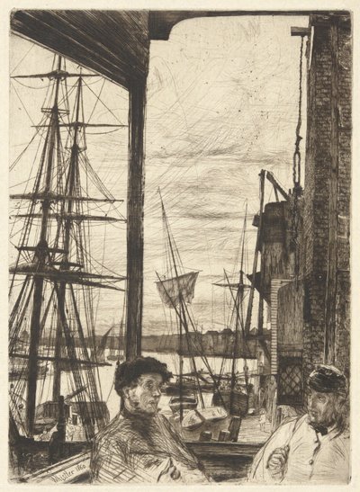 Rotherhithe (Wapping), from the Thames Set (una serie de dieciséis grabados de escenas en el Támesis y otros temas) de James Abbott McNeill Whistler