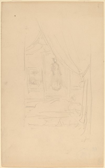 Boceto del retrato de la Sra. Godwin cuando se exhibió en la Sociedad de Artistas Británicos de James Abbott McNeill Whistler