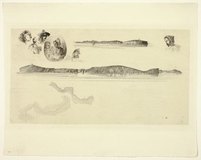 Bocetos en la Placa de la Encuesta Costera de James Abbott McNeill Whistler