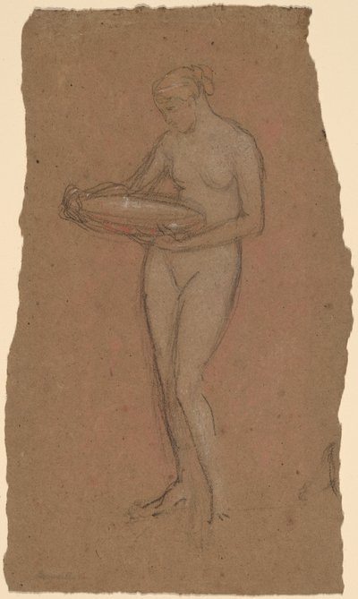 Desnudo femenino de pie sosteniendo un cuenco [recto] de James Abbott McNeill Whistler