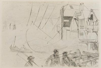 La vida en el barco de Stevens de James Abbott McNeill Whistler