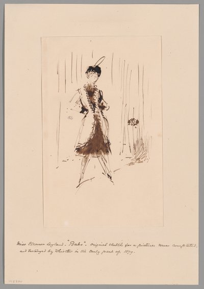 Estudio para "La chica azul: Retrato de la Srta. Elinor Leyland" de James McNeill Whistler