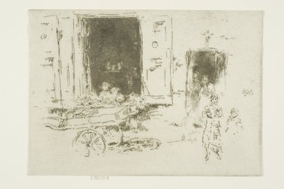 El carretón - Barrio de los Marolles, Bruselas de James Abbott McNeill Whistler