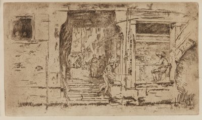 La tienda de pescado, Venecia de James Abbott McNeill Whistler