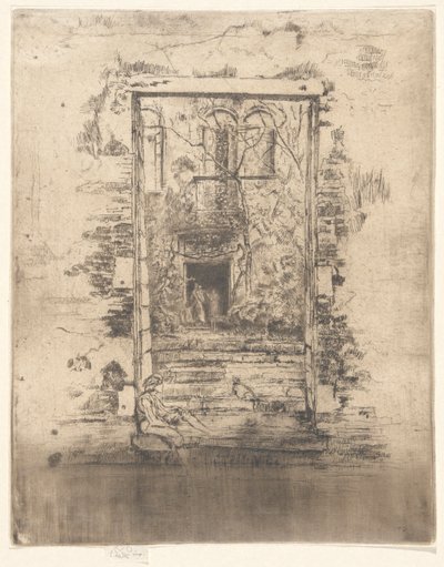 El jardín, del segundo conjunto de Venecia (un conjunto de veintiséis aguafuertes) de James Abbott McNeill Whistler