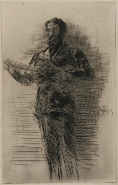El guitarrista (M.W. Ridley) de James Abbott McNeill Whistler
