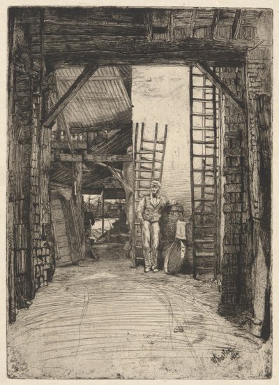 The Lime-Burner, from the Thames Set (una serie de dieciséis grabados de escenas en el Támesis y otros temas) de James Abbott McNeill Whistler