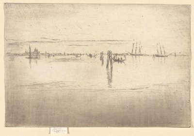 The Long Lagoon, del segundo conjunto de Venecia (un conjunto de veintiséis aguafuertes) de James Abbott McNeill Whistler