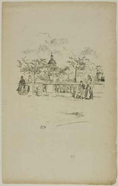 El Panteón, desde la terraza de los Jardines de Luxemburgo de James McNeill Whistler