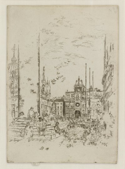 La Piazzetta, del primer set de Venecia (Venecia, una serie de doce aguafuertes) de James Abbott McNeill Whistler